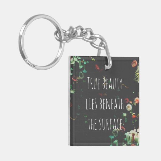 Koraalrif Inspirerend onder het oppervlak Sleutelhanger (Voorkant Links)