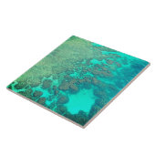 Koraalrif keramische turkooizen, oceaanwater tegeltje (Zijkant)