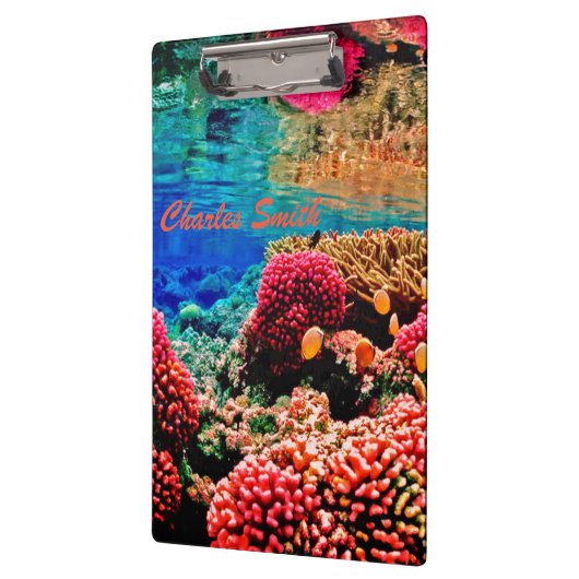 Koraalrif kleurrijke oceaan onder water klembord (Links)