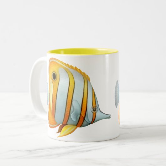 Koraalrif koperband Butterfly Fish Mok (Voorkant links)