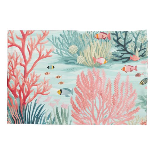 Koraalrif Kussensloop (Achterkant)