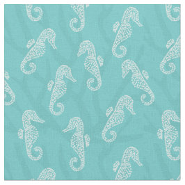 Koraalrif kustvaart Aqua Blue Stof