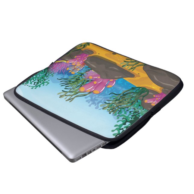 Koraalrif Laptop Sleeve (Voorkant onderkant)