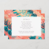 Koraalrif levendig Blush roze en blauwgroen detail Informatiekaartje (Voorkant / Achterkant)