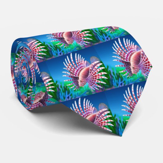 Koraalrif Lionfish Stropdas (Opgerold)