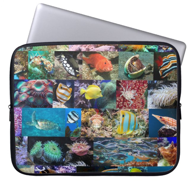 Koraalrif Mariene biotoop- en dierwetenschappen Laptop Sleeve (Voorkant)