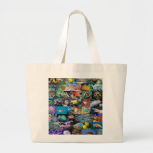 Koraalrif Mariene Leven Visdieren Foto's Collage Grote Tote Bag