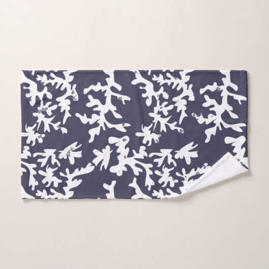 Koraalrif Marine Blauw en Witte Oceaan Thema Bad Handdoek (Handdoek)