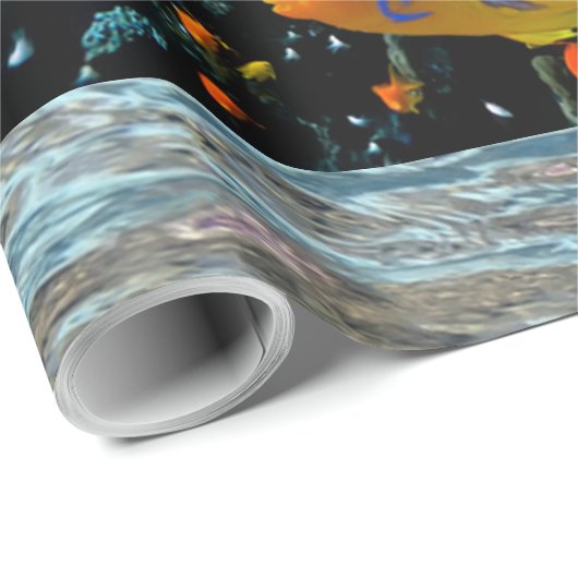 Koraalrif met brandkoraal en exotische visserij cadeaupapier (Rol Hoek)