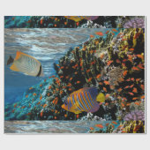 Koraalrif met brandkoraal en exotische visserij cadeaupapier (Vlak)