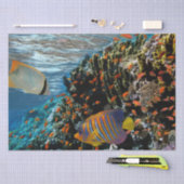 Koraalrif met brandkoraal en exotische visserij tissuepapier (Craft)