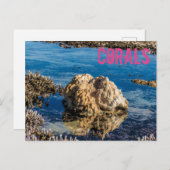 Koraalrif met laag getij als mauritius-cadeau feestdagenkaart (Voorkant / Achterkant)