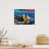 Koraalrif met laag getij als mauritius-cadeau poster (Keuken)