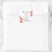 Koraalrif met tropisch strand vierkante sticker (Tas)