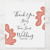 Koraalrif met tropisch strand wijn etiket (Enkel label)