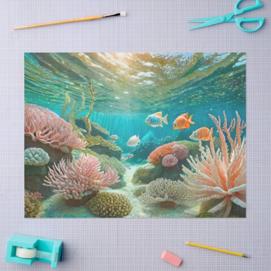 Koraalrif middag, ontwerp 3 tissuepapier (Craft)