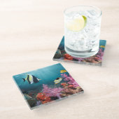 Koraalrif | Moorish Idol Glazen Onderzetter (Schuin)