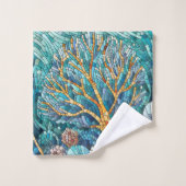 Koraalrif mozaïek kunst bad handdoek (Wasdoekje)