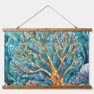 Koraalrif mozaïek kunst hangend wandkleed