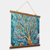 Koraalrif mozaïek kunst hangend wandkleed (Gebogen)