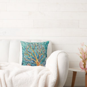 Koraalrif mozaïek kunst kussen