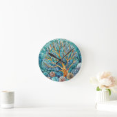 Koraalrif mozaïek kunst ronde klok (Huis)