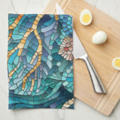 Koraalrif mozaïek kunst theedoek (Quarter Fold)