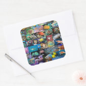 Koraalrif Natuur van zeedieren Vierkante Sticker (Envelop)