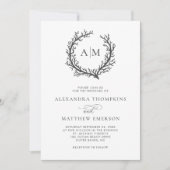 Koraalrif Nautical Dark Grey Minimal Wedding Kaart (Voorkant)