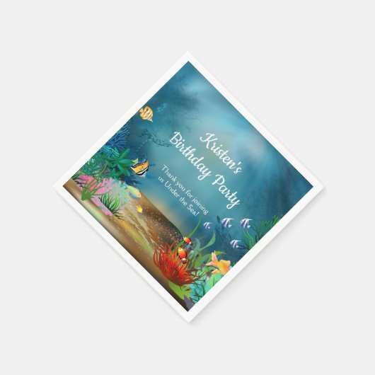 Koraalrif onder de Zee Party Servetten (Hoek)