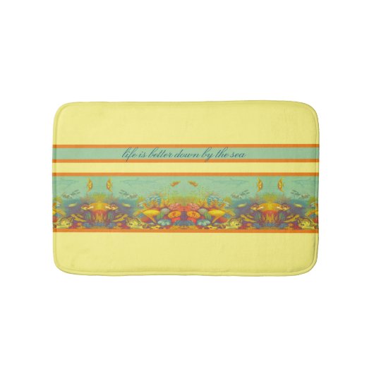  koraalrif onder Zee Nautical Quote Badmat (Voorkant)