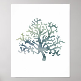 Koraalrif onderwater Waterverf schilderen Poster