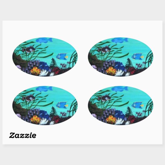 Koraalrif Ovale Sticker (Vel)