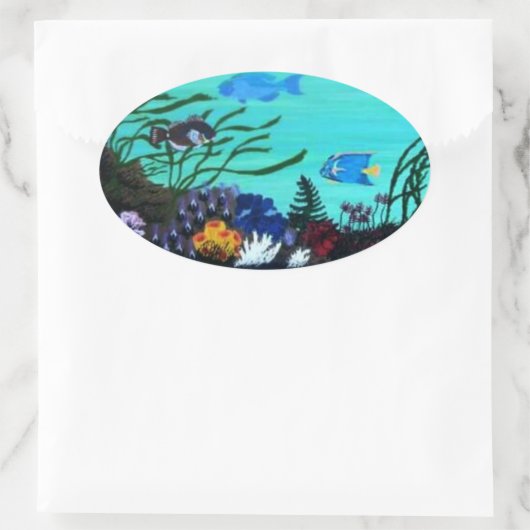 Koraalrif Ovale Sticker (Tas)