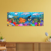 Koraalrif Panoramische canvas kunst print (Insitu (Woonkamer))