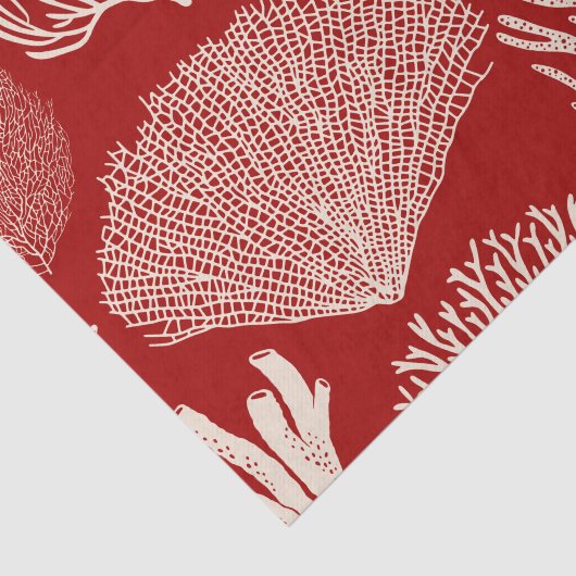 Koraalrif, rood tissuepapier (Detail)