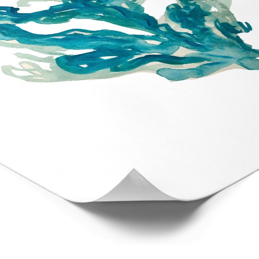 Koraalrif schilderende turquoise - strandwand poster (Hoek)
