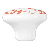 Koraalrif & Sea Shells Beach Sinaasappel Keramische Knop (Zijkant)