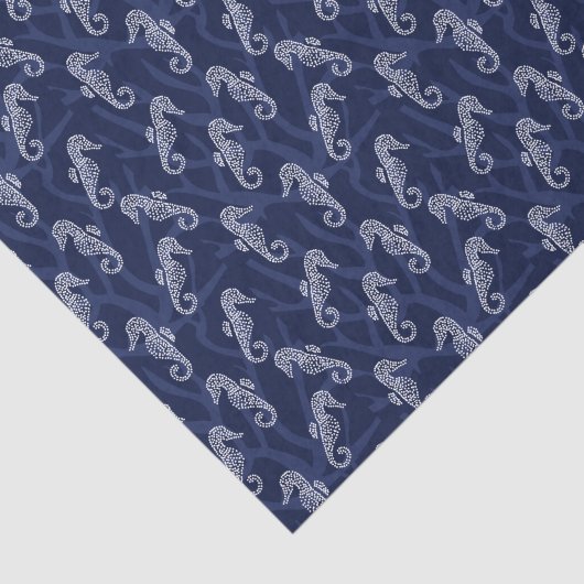 Koraalrif Seahorse - Navy Blue Tissuepapier (Detail)