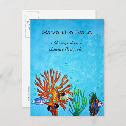 Koraalrif - Sla de datum op! Aankondigingskaart (Voorkant / Achterkant)