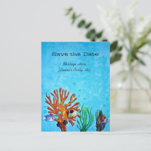 Koraalrif - Sla de datum op! Aankondigingskaart (Staand voorkant)