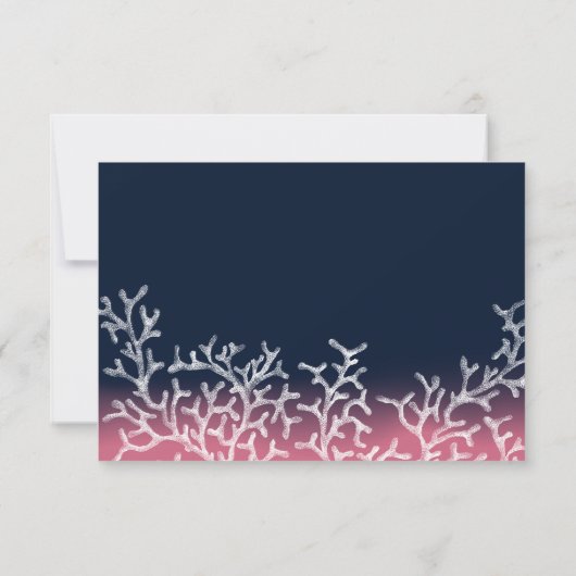 Koraalrif Starfish marine roze strand bruiloft RSV RSVP Kaartje (Achterkant)