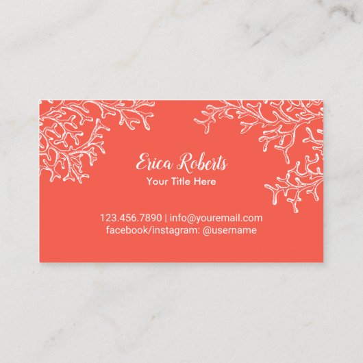 Koraalrif strand thema Spa Salon Makeup Artist Visitekaartje (Achterkant)
