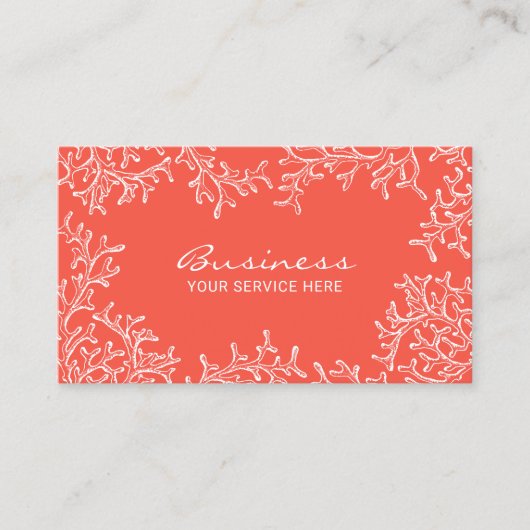 Koraalrif strand thema Spa Salon Makeup Artist Visitekaartje (Voorkant)