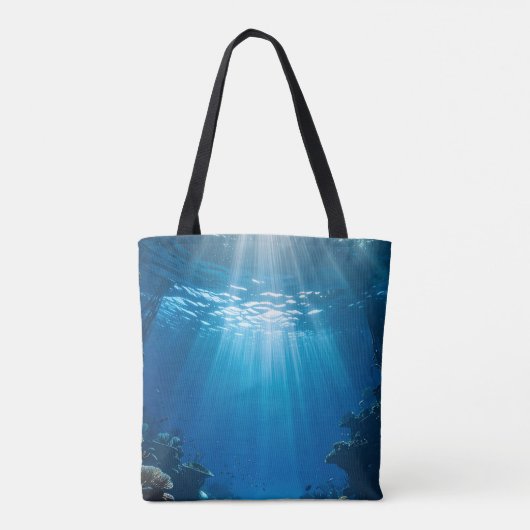 Koraalrif Sunbeams Onderwater Canvas tas (Achterkant)