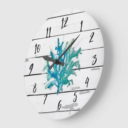 Koraalrif Turquoise Beach Decor Rustc Shiplap Grote Klok (Hoek)