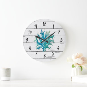 Koraalrif Turquoise Beach Decor Rustc Shiplap Grote Klok