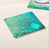 Koraalrif turquoise oceaan water Caribisch Kartonnen Onderzetters (Schuin)