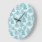 Koraalrif turquoise-patronen passen backround aan grote klok (Hoek)