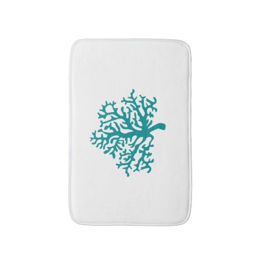 Koraalrif Turquoise White Bath Mat (Voorkant Verticaal)